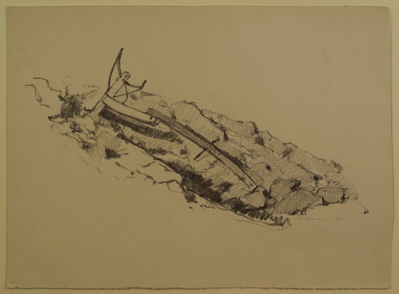 1938 -Panorama di Orvieto (studio per l'aratro)
